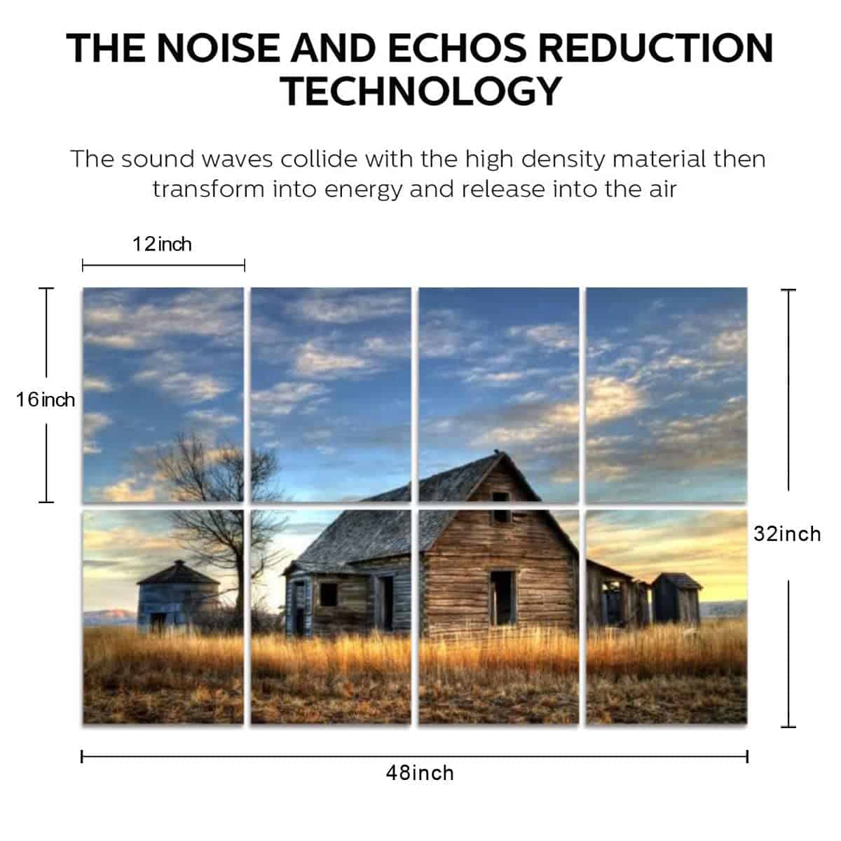 Paneles Acústicos de Arte Vieja Casona en Idaho 8 Paquete - Imagen 5