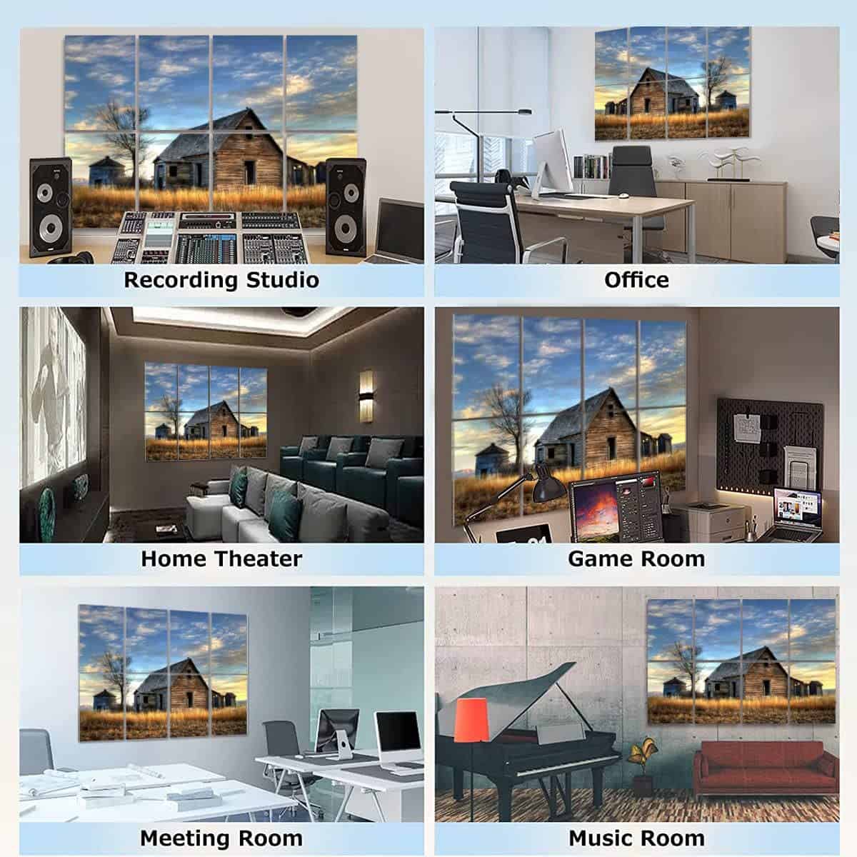 Paneles Acústicos de Arte Vieja Casona en Idaho 8 Paquete - Imagen 7