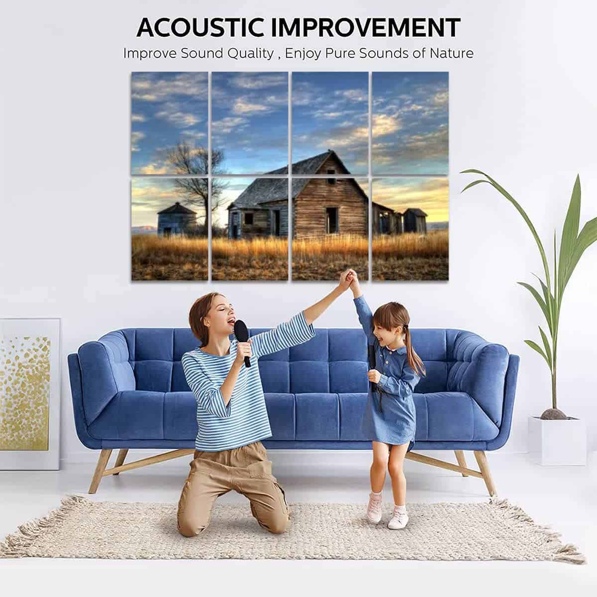 Paneles Acústicos de Arte Vieja Casona en Idaho 8 Paquete - Imagen 4