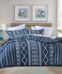 DUOMING Juego de Funda nórdica Boho King - 100% algodón