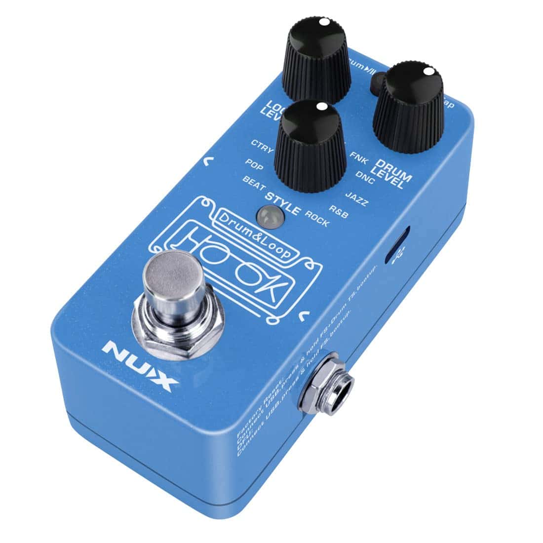 NUX NDL-3 HOOK Pedal de Loop de Batería Mini, 6 minutos de