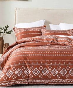 Bedduvit Juego de Funda Nórdica Boho Queen - -Naranja Quemad