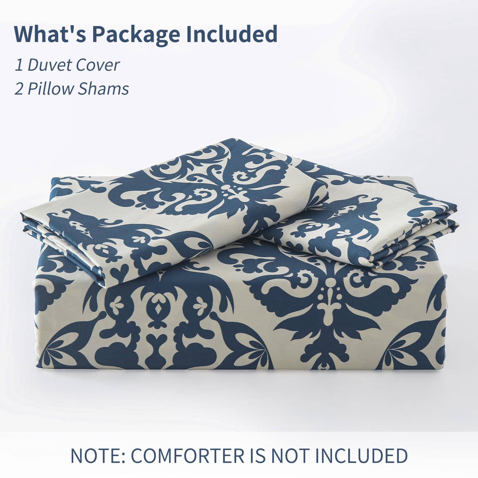 PERHOM Funda nórdica King - Funda nórdica azul marino - Imagen 8