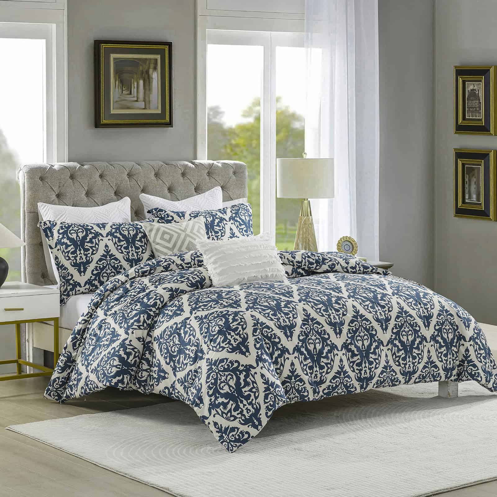 PERHOM Funda nórdica King - Funda nórdica azul marino - Imagen 4