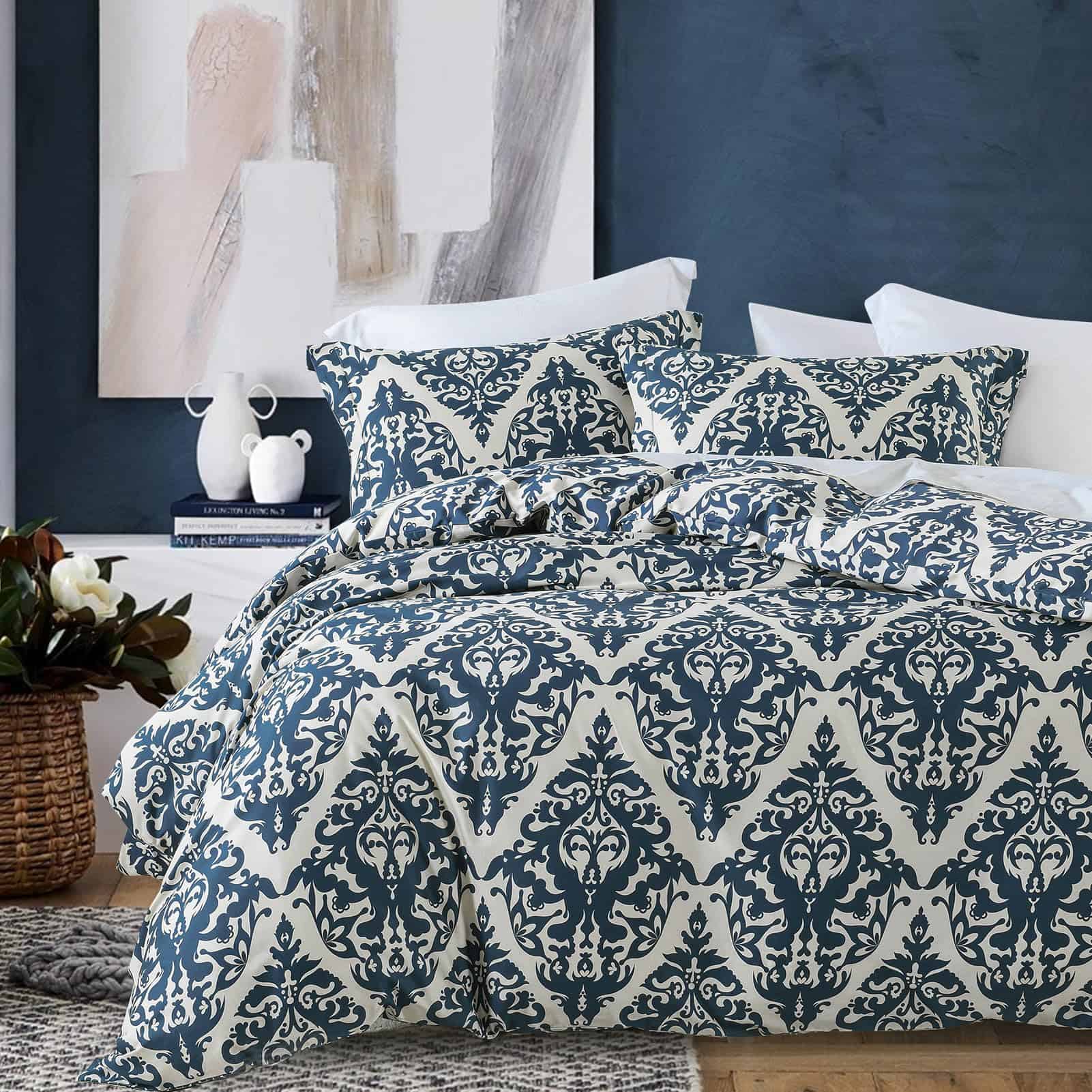 PERHOM Funda nórdica King - Funda nórdica azul marino