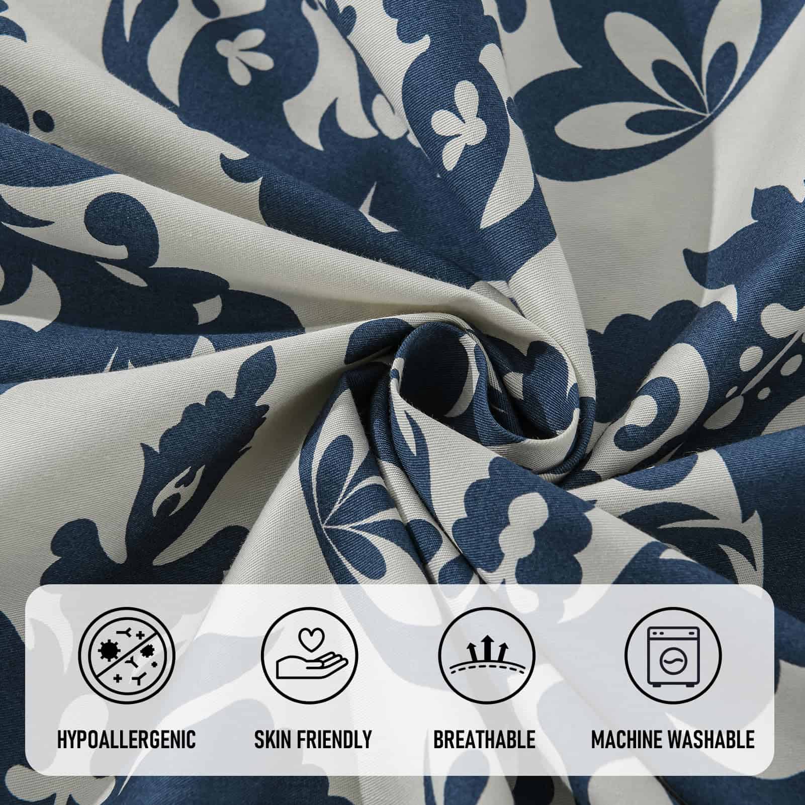 PERHOM Funda nórdica King - Funda nórdica azul marino - Imagen 5