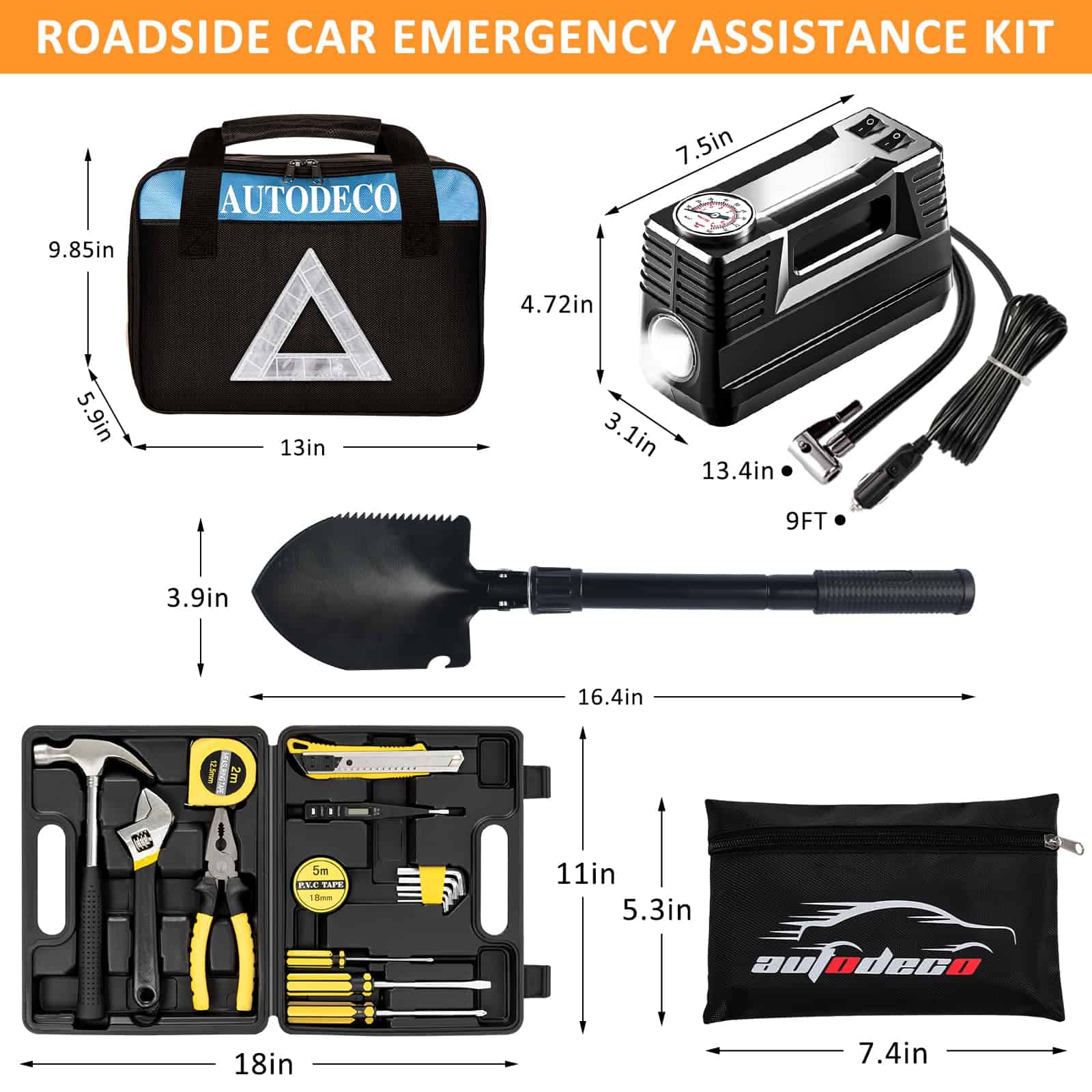 Kit de Asistencia de Emergencia para Automóvil AUTODECO 105 - Imagen 5