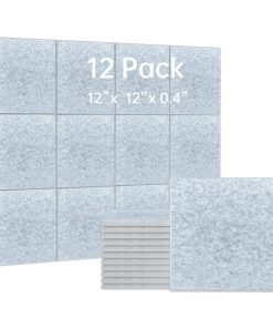 Paquete de 12 Paneles Acústicos con -Gris Plateado