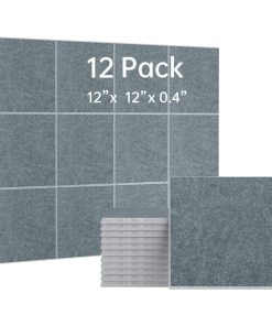 12 Paquete de Paneles Acústicos con Autoadhesivo, 12 * 12 *