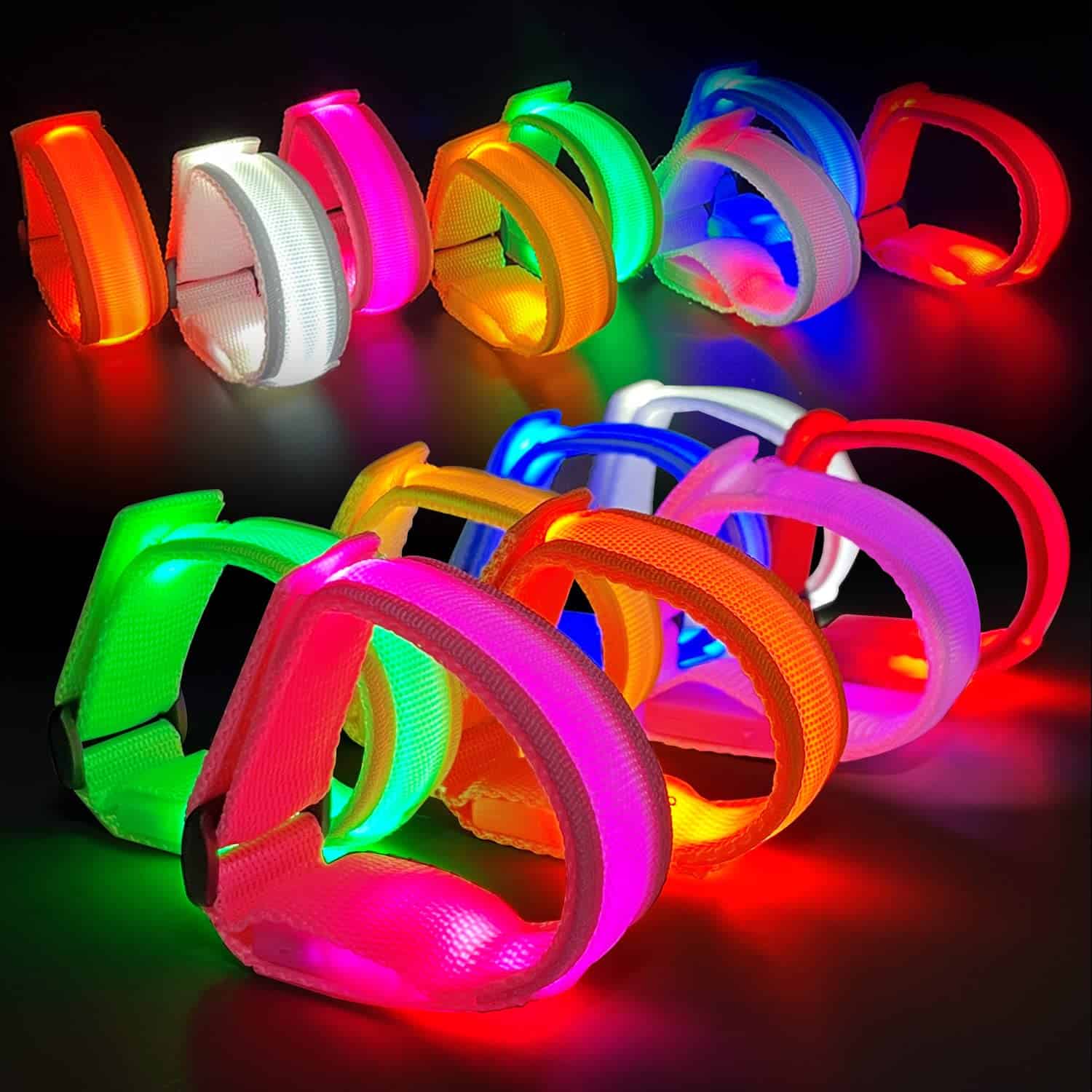 M.best 32pcs Pulseras LED luminosas Glow intermitentes