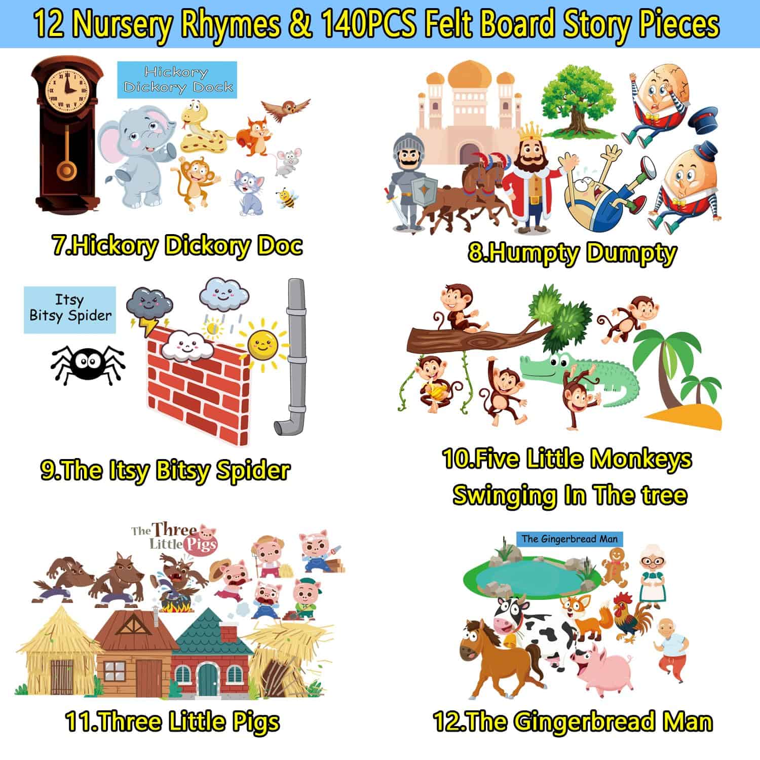 Set de Tablero de Fieltro para Cuentos para Niños en Edad - Imagen 5