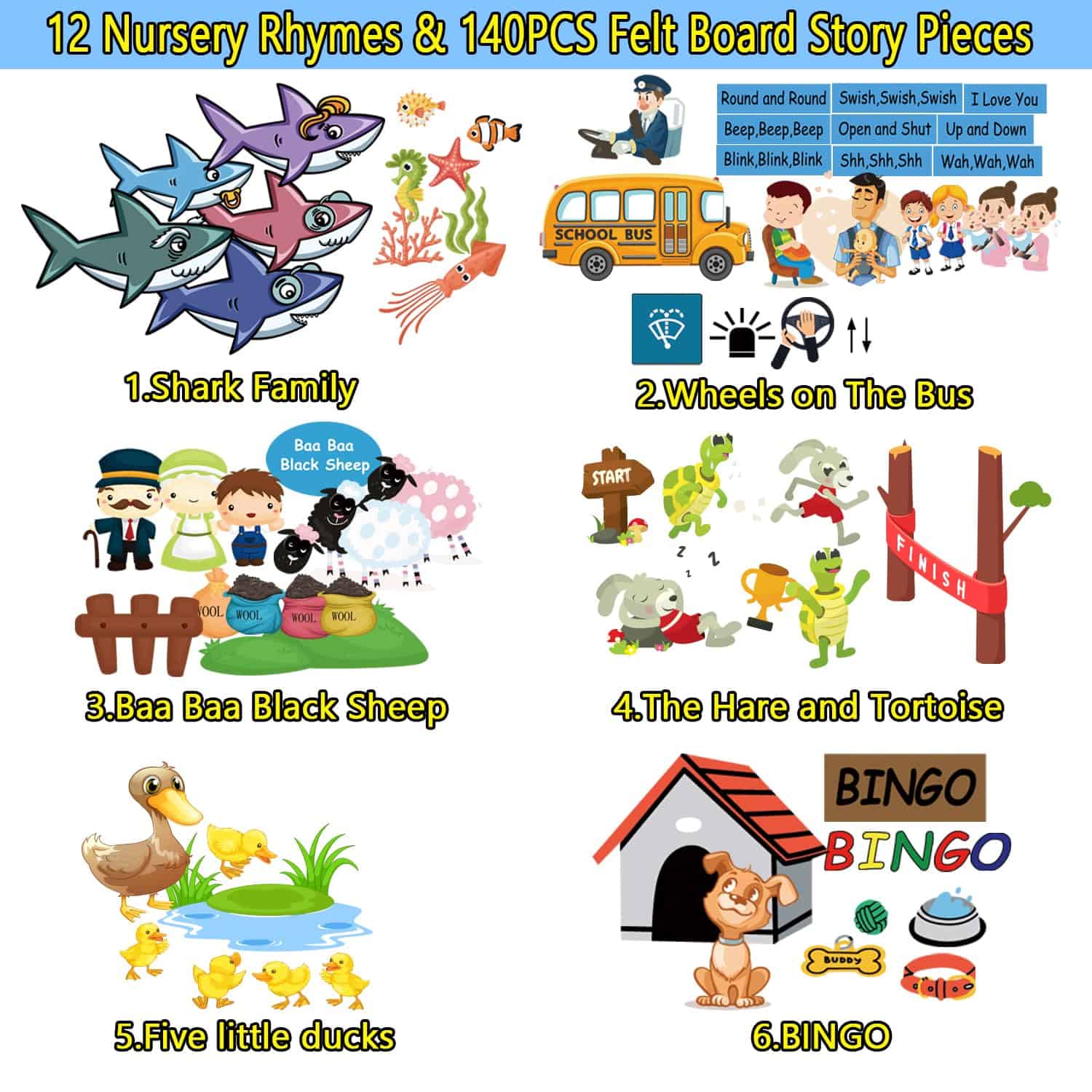 Set de Tablero de Fieltro para Cuentos para Niños en Edad - Imagen 4