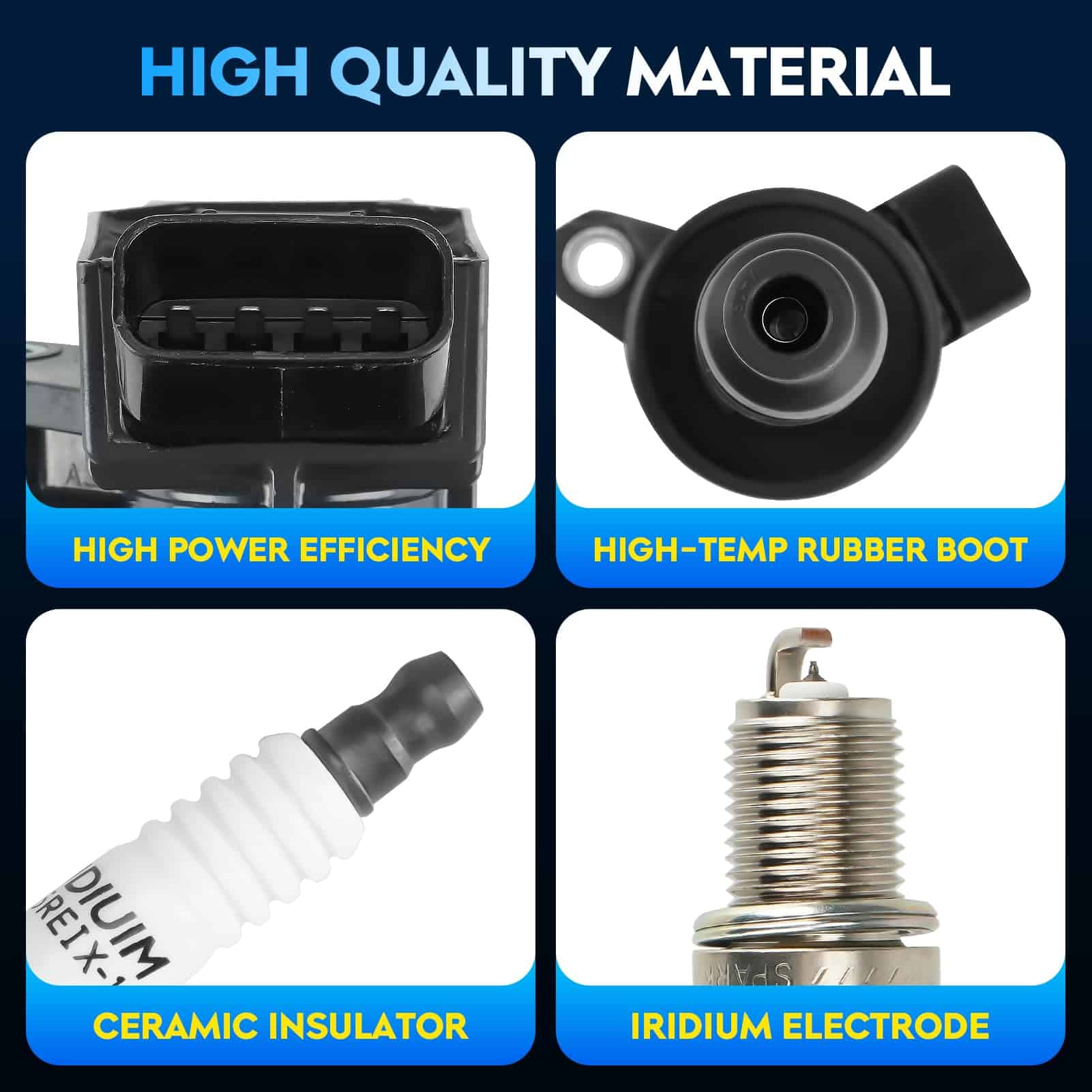 Paquete de Bobina de Encendido + Bujías de -7, 4 Sets - Imagen 4