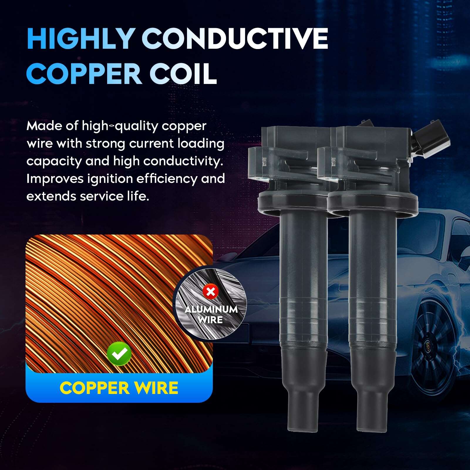 Paquete de Bobina de Encendido + Bujías de -7, 4 Sets - Imagen 5