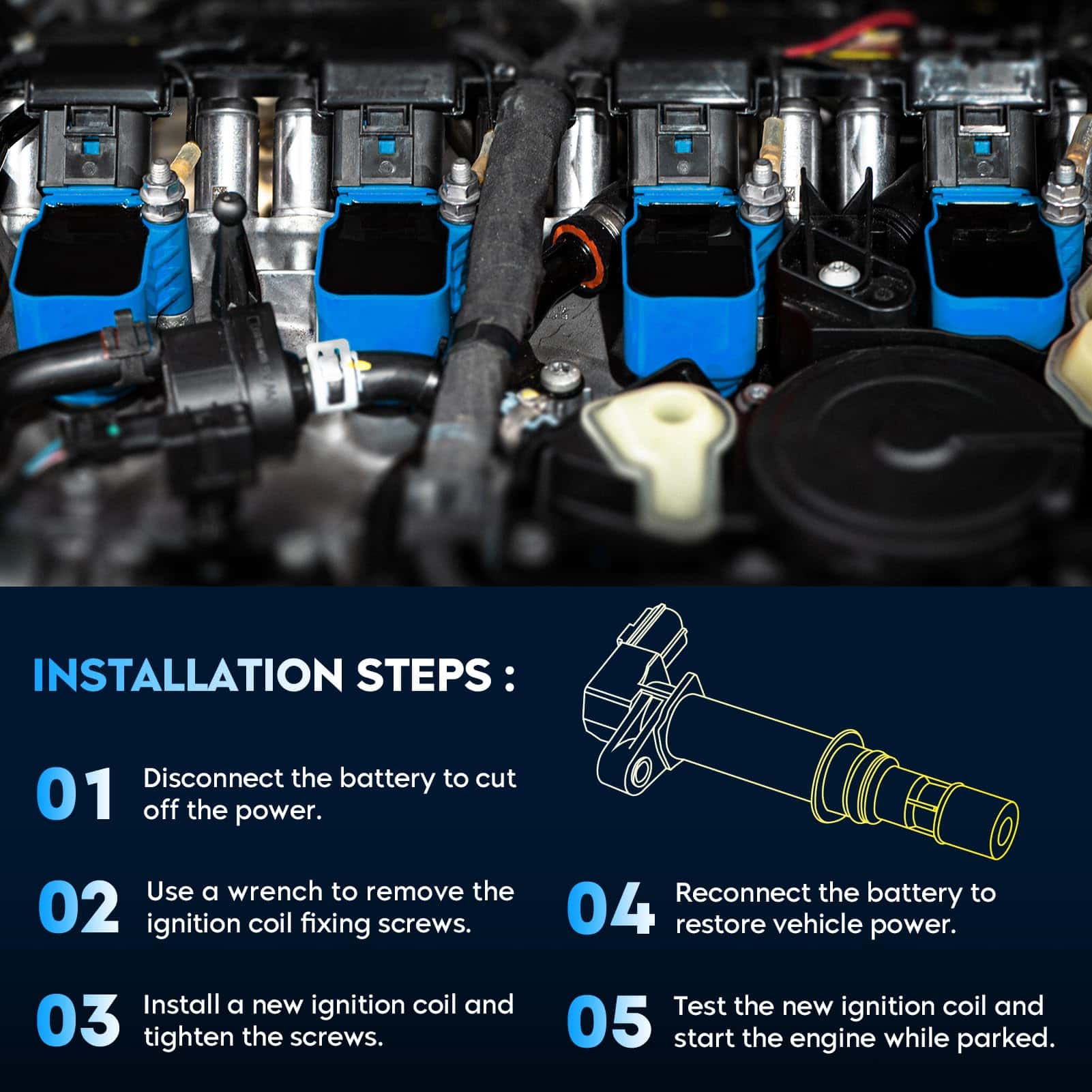 Paquete de Bobina de Encendido + Bujías de -7, 8 Sets - Imagen 8