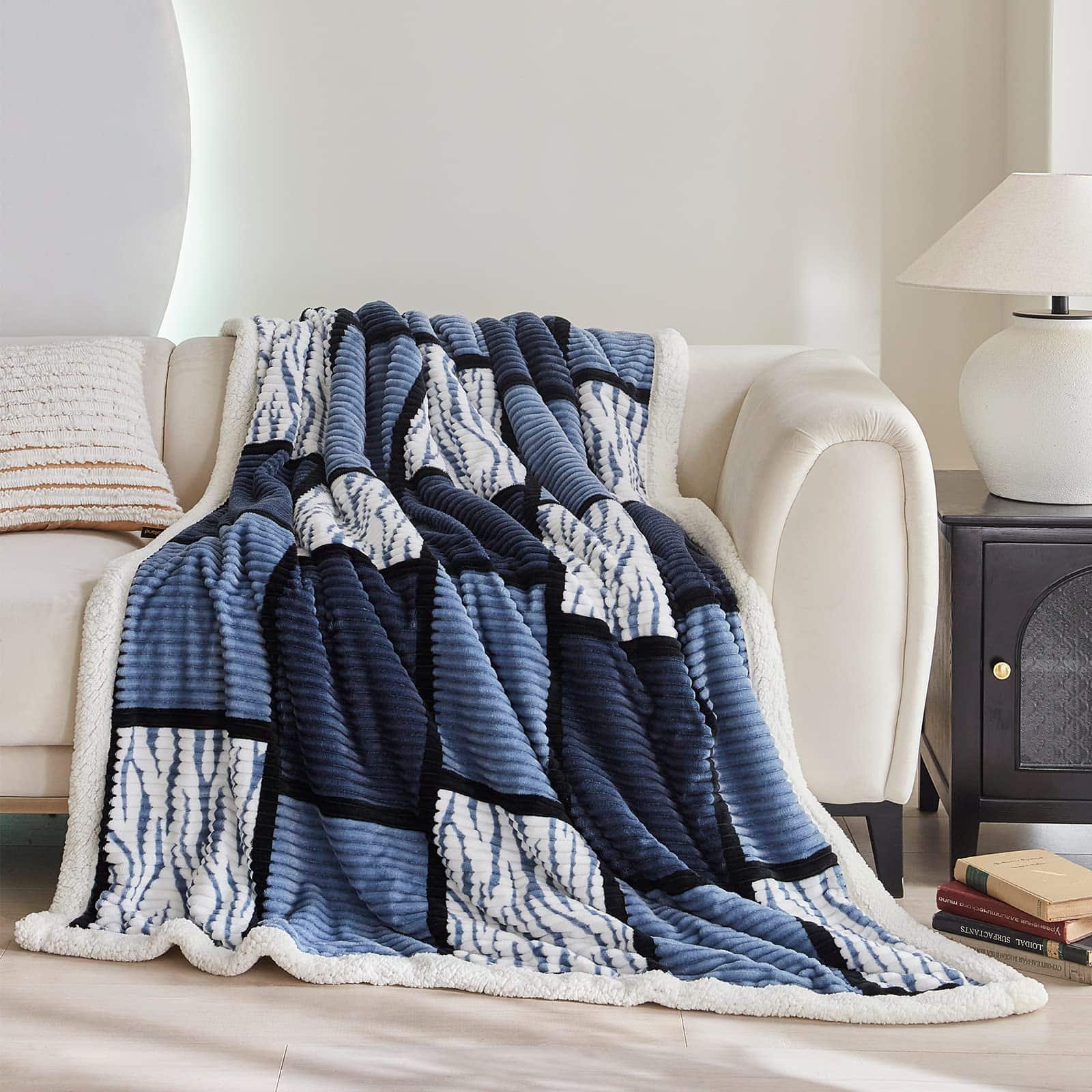 Manta Gracelife para Mujeres, Manta de -Negro-blanco