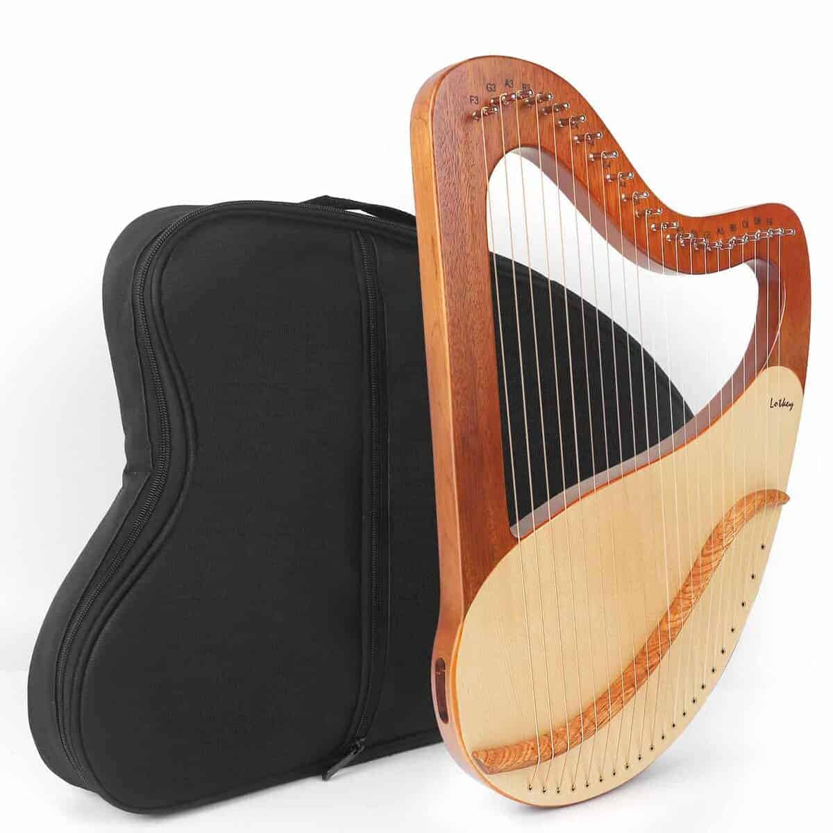 Arpa Lira LOTKEY, Lotkey 21 Cuerdas Metálicas Arpa Cuerpo - Imagen 8