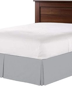 AMELLA'S Falda de Cama de 800 Hilos 100% -Gris Claro