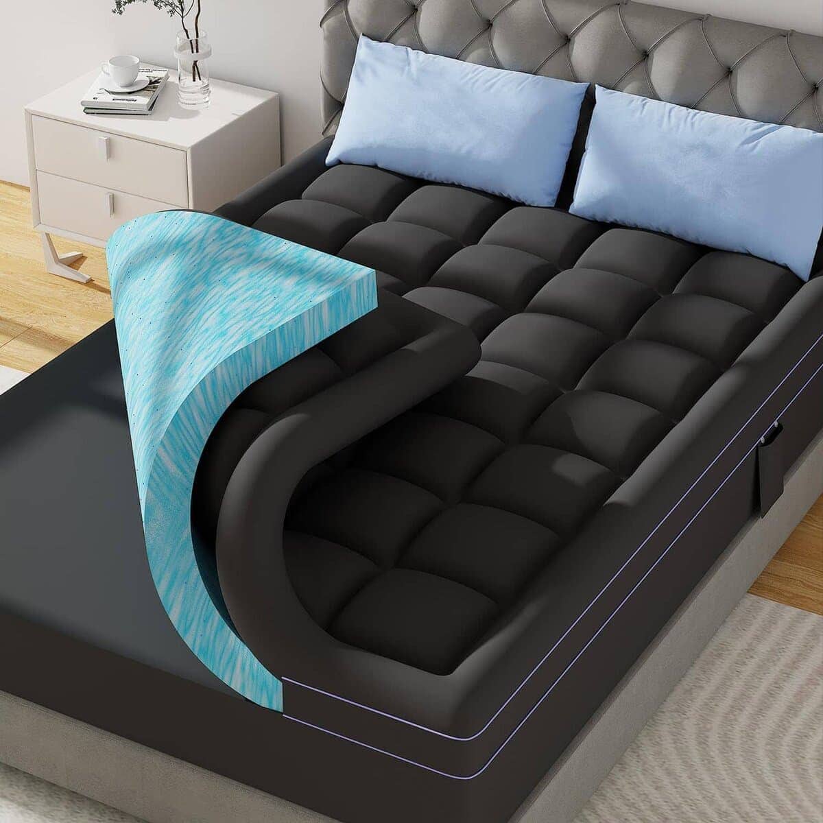 ABENE Topper de Colchón de Espuma Viscoelástica de Doble