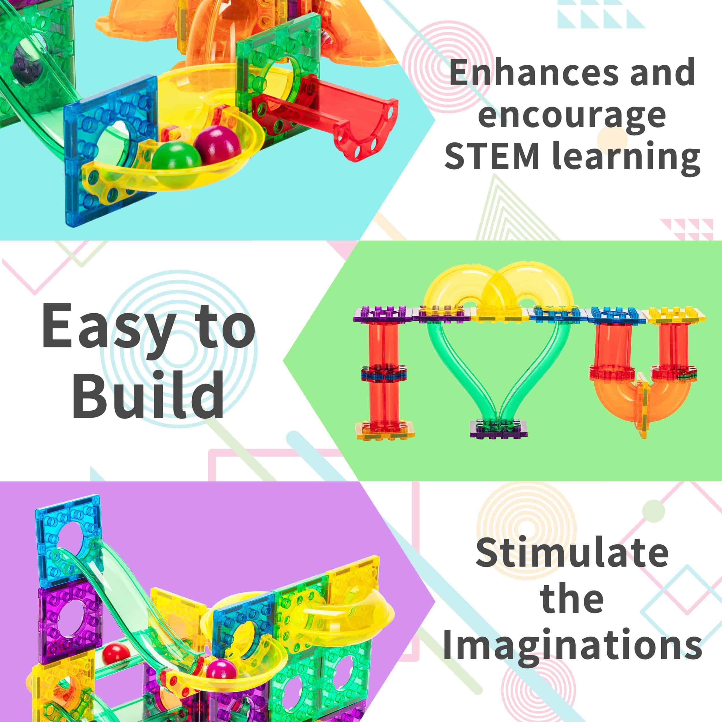 Juego de Construcción de Mármol con Imanes 150 Piezas - Imagen 6