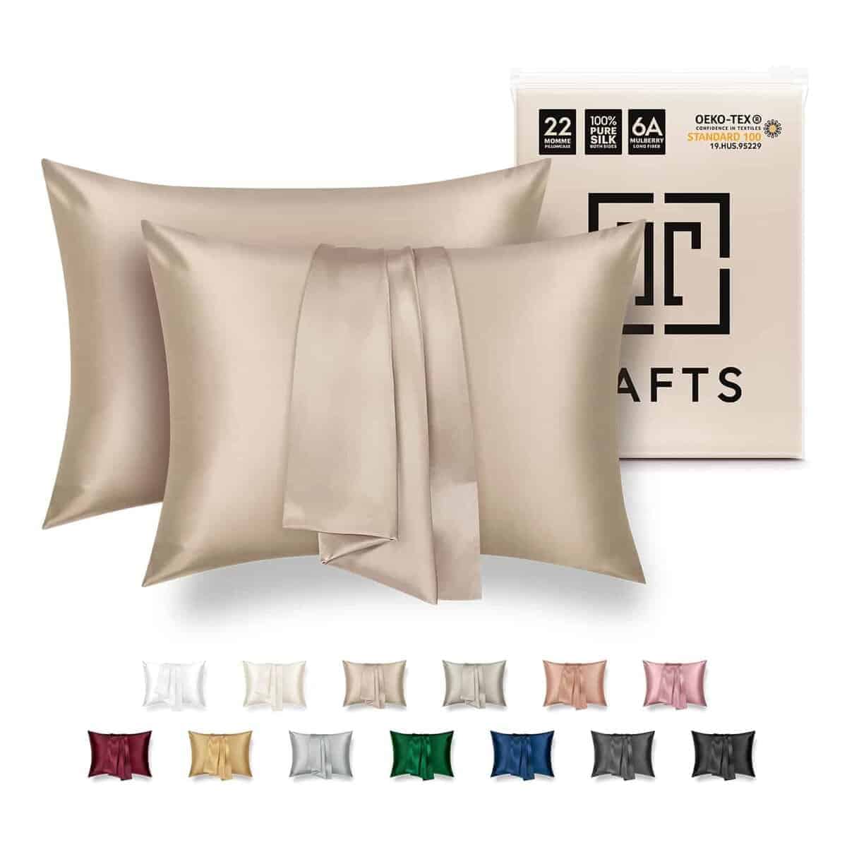 Funda de Almohada de Seda Tafts - 22mm 100% -Nude