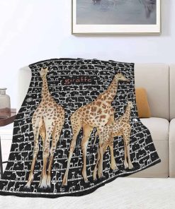 Manta de Lana - Manta de Felpa de Jirafa Acogedora, Suave y
