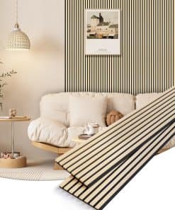 Panel de Pared de Lamas de Madera Bobobier, Pack de 2