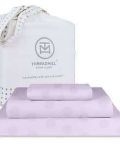 Juego de sábanas de algodón Threadmill para -Lila Polka Dot