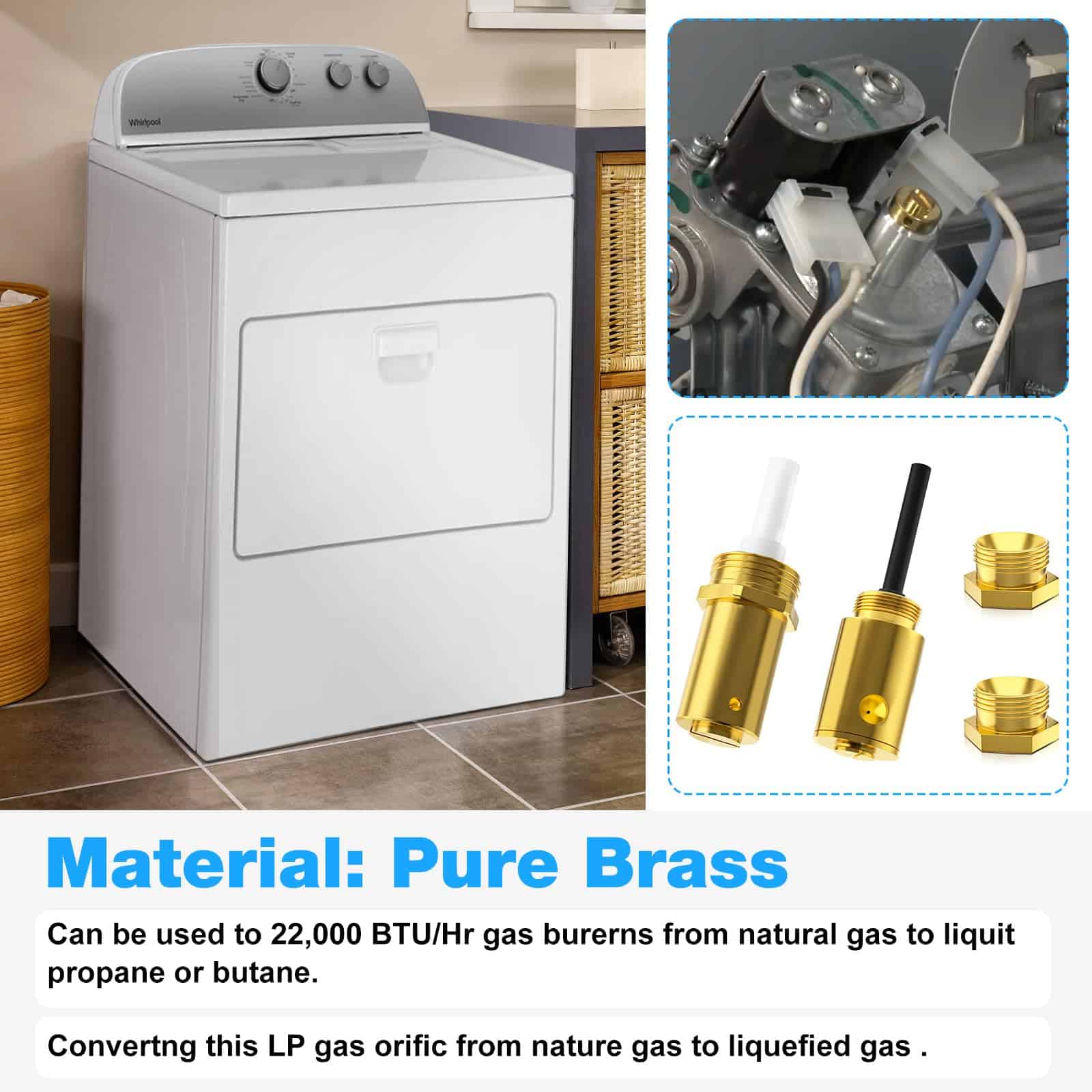 Kit de conversión de gas LP W11581316 PARA secadora a gas - Imagen 7