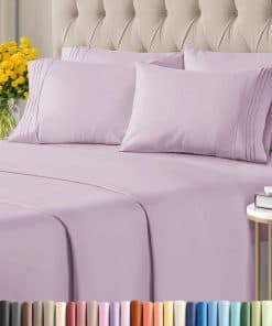 Juego de sábanas Cal King de 6 piezas - Cómodas, -Lavanda cl