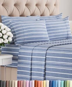 Juego de Sábanas Cal King de 6 Piezas - Cómodas, -Azul