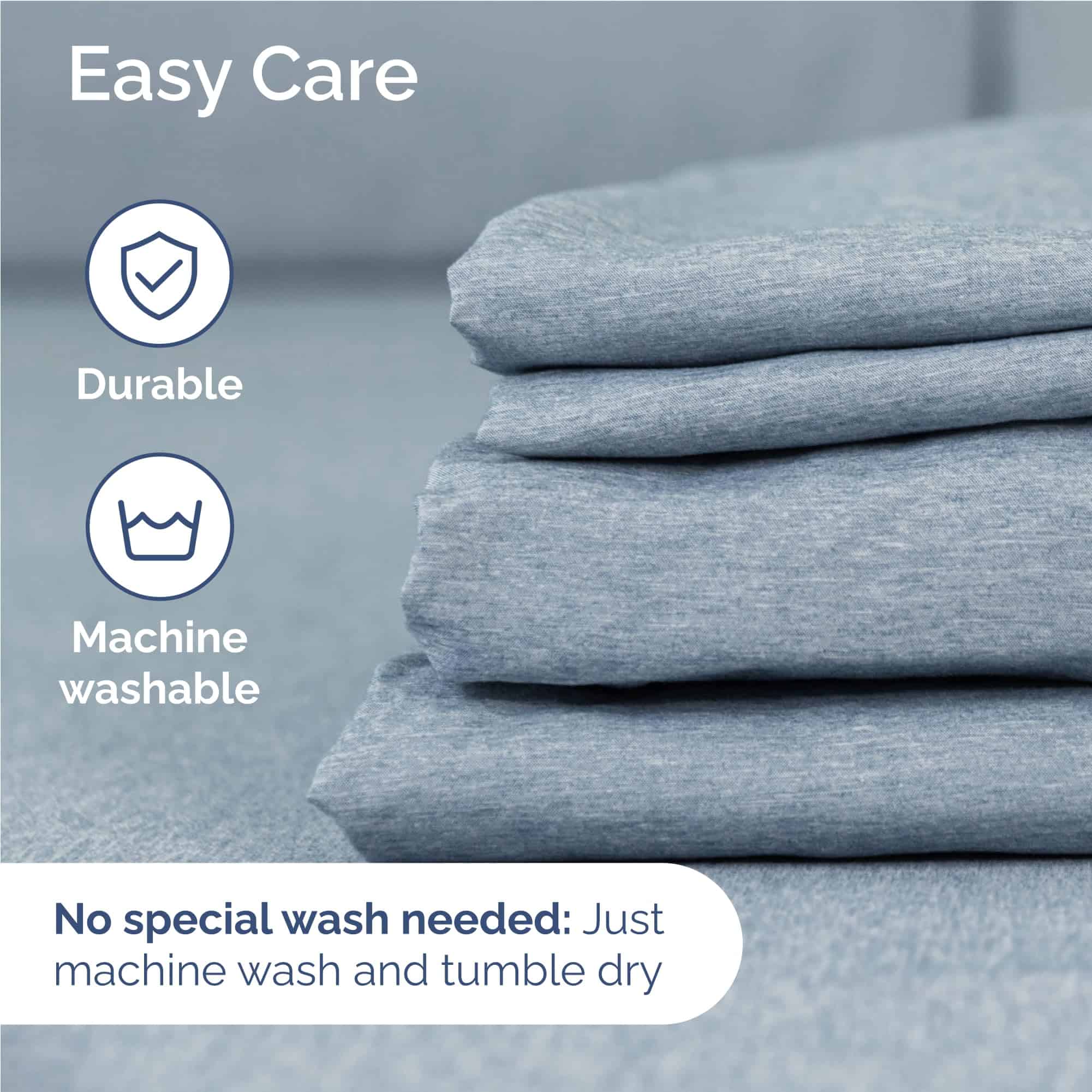 Juego de sábanas Twin XL de 4 piezas - Cómodas, -Azul jaspea - Imagen 7