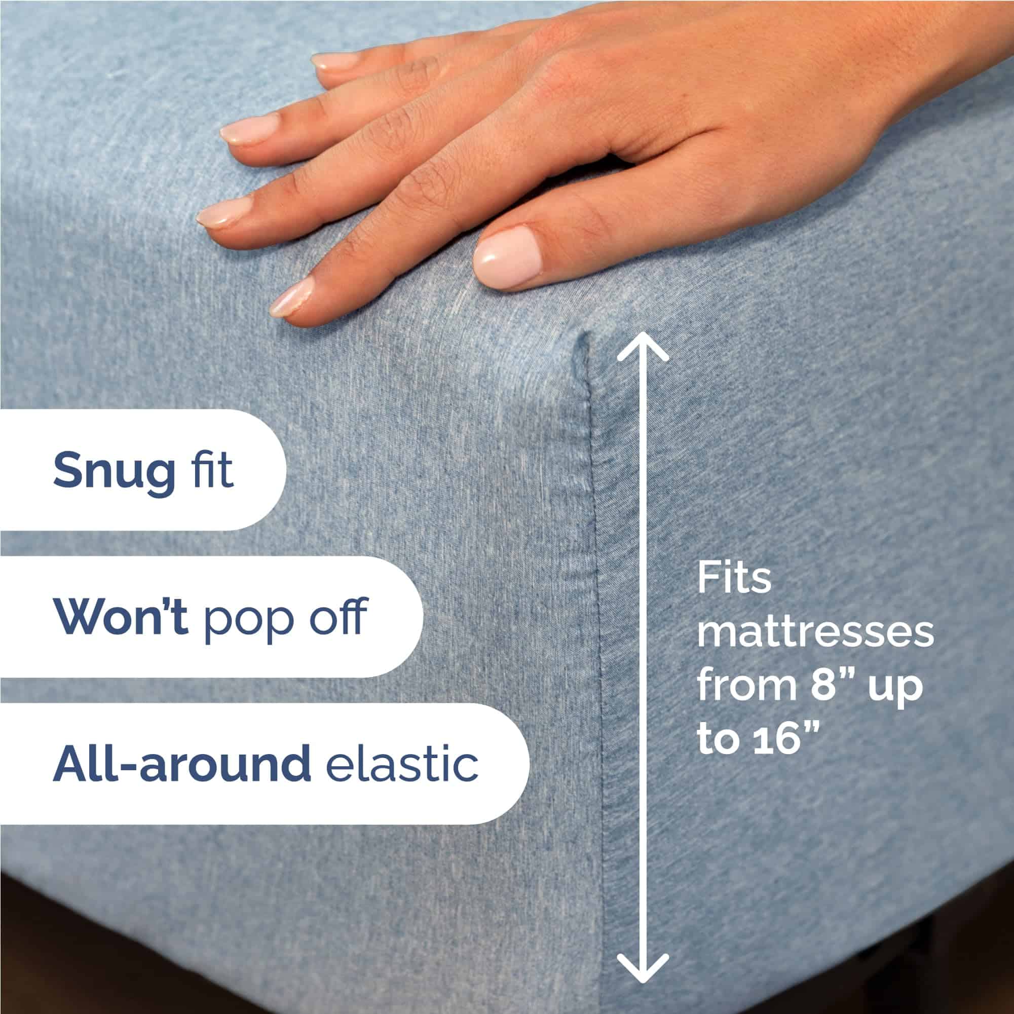 Juego de sábanas Twin XL de 4 piezas - Cómodas, -Azul jaspea - Imagen 4