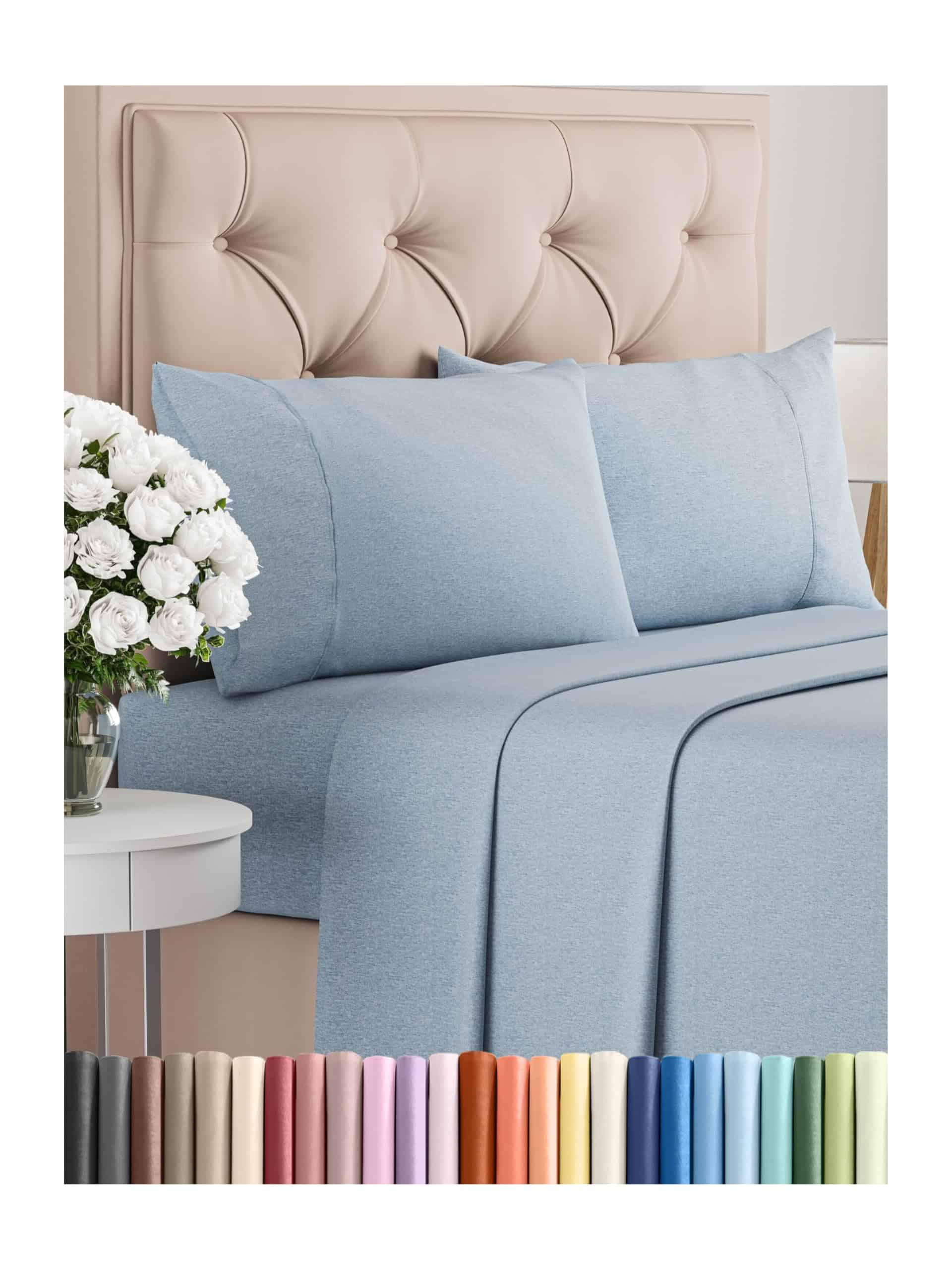 Juego de sábanas Twin XL de 4 piezas - Cómodas, -Azul jaspea