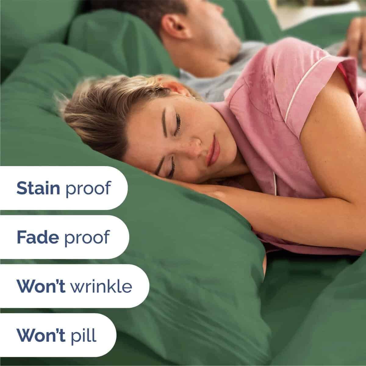 Juego de sábanas de 6 piezas Queen - Cómodas, -Esmeralda - Imagen 6