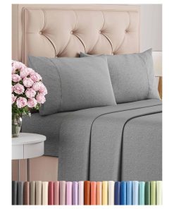 Juego de sábanas Twin XL de 4 piezas - Cómodas, -Gris jaspea