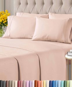 Juego de Sábanas Cal King de 6 Piezas - Cómodo, -Rosa Lavand