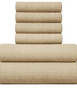 Juego de Sábanas Completo de 6 Piezas - Cómodas, -Marfil Jas