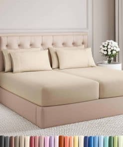 Juego de sábanas Split King de 7 piezas - Sábanas -Trigo