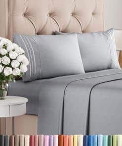 Juego de sábanas Twin XL de 4 piezas - Cómodas, -Azul Acero