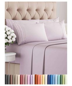 Juego de Sábanas Queen de 6 Piezas - -Lavanda Claro