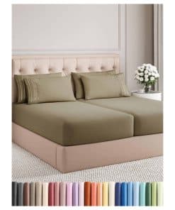 Juego de sábanas Split King de 7 piezas - Sábanas -Khaki