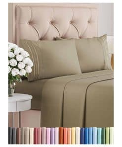 Juego de sábanas Twin de 4 piezas - Cómodas, -Khaki