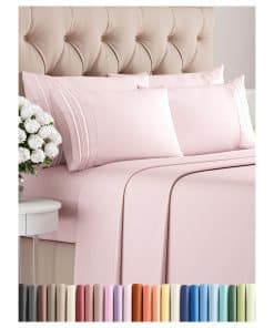 Juego de Sábanas Completo de 6 Piezas - Cómodas, -Rosa Lavan