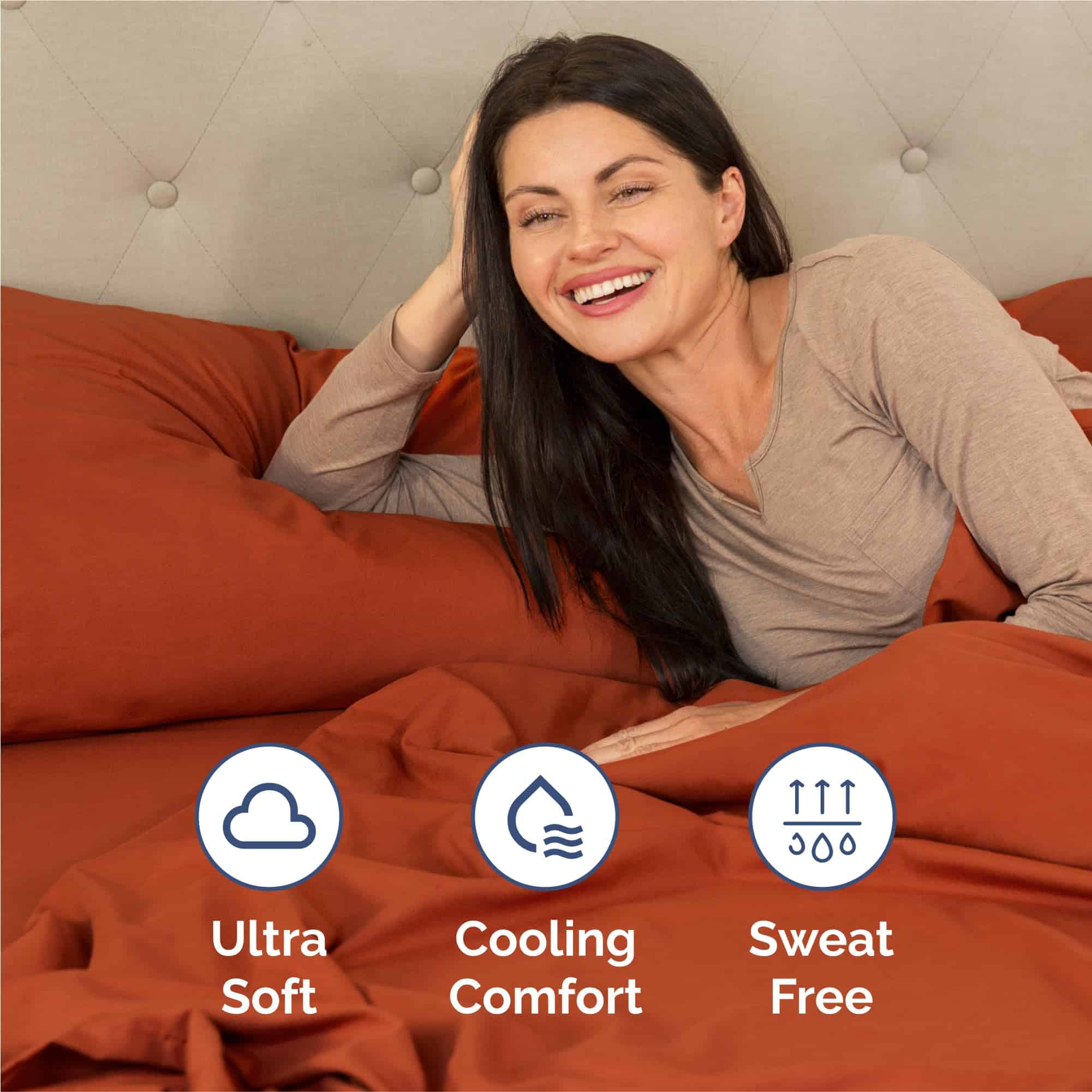 Juego de Sábanas King de 6 Piezas - Sábanas -Terracota - Imagen 5