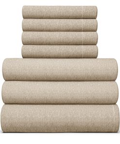 Juego de sábanas Split King de 7 piezas - Sábanas -Beige jas