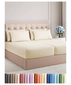 Juego de Sábanas Dividido King de 7 -Blanco Marfil