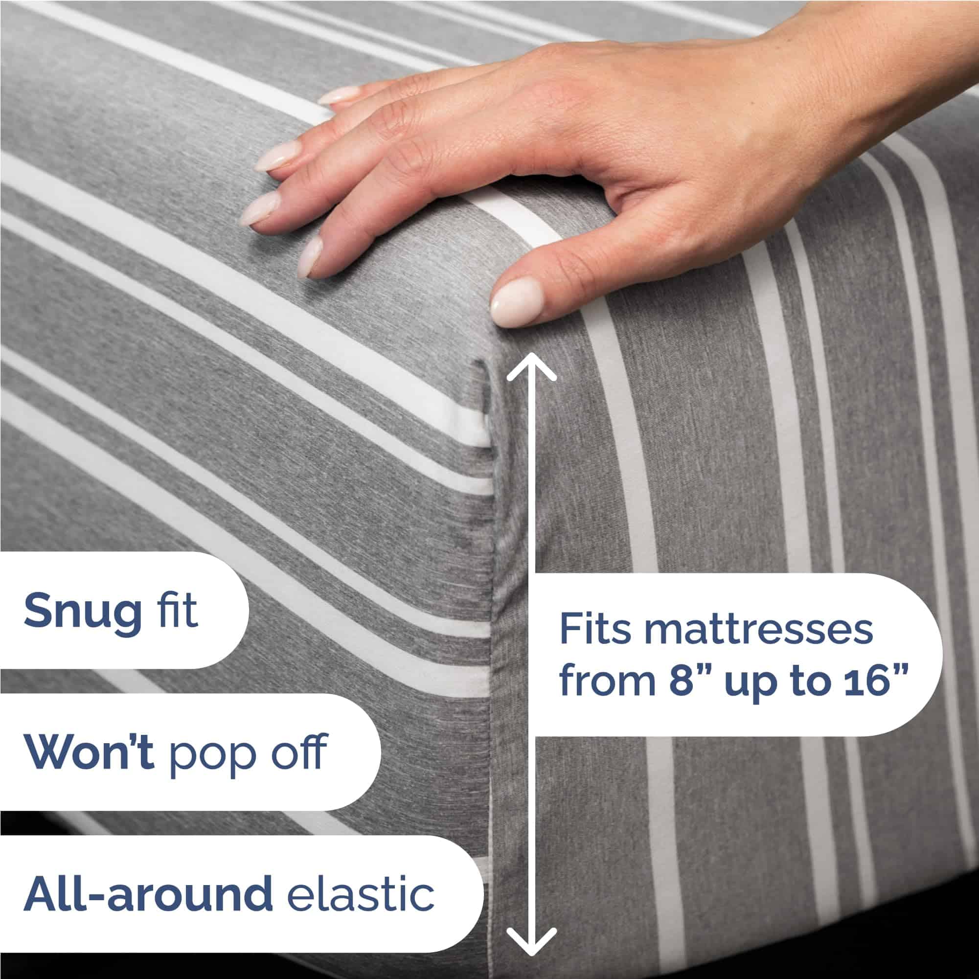 Juego de sábanas Twin XL de 4 piezas - Cómodas, -Gris - Imagen 4