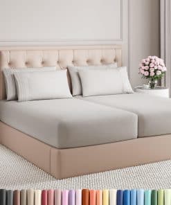 Juego de sábanas de 7 piezas Split King - Sábanas -Gris Fran