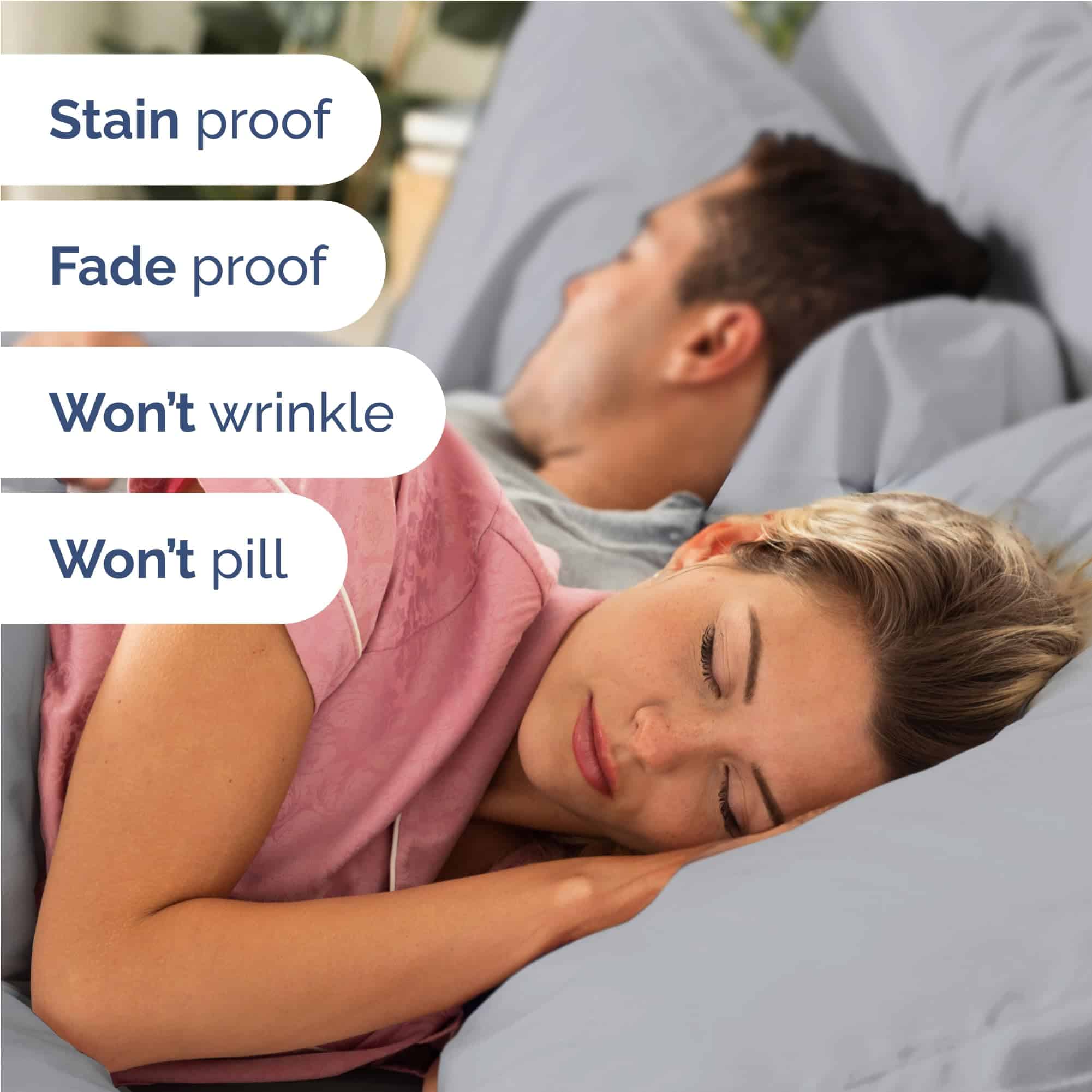 Juego de sábanas Twin XL de 4 piezas - Cómodas, -Azul Acero - Imagen 6